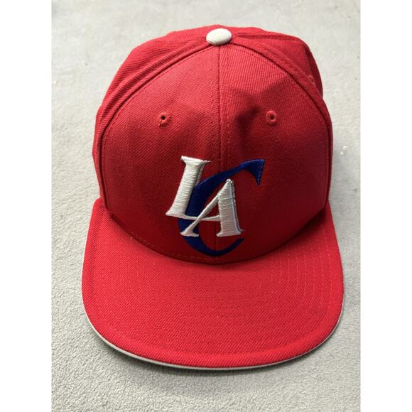 Los Angeles Clippers Hat Cap Snap Back Red Blue NBA Basketball Adidas Mens - Picture 1 of 8